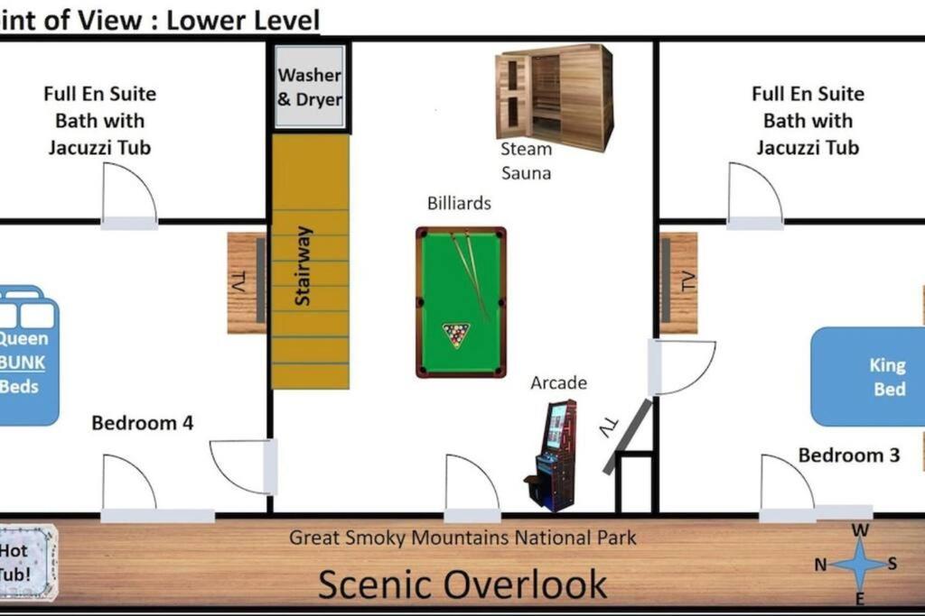 Spacious Smokies Cabin - Hot Tub With Mountain Views แกตลิงเบิร์ก ภายนอก รูปภาพ